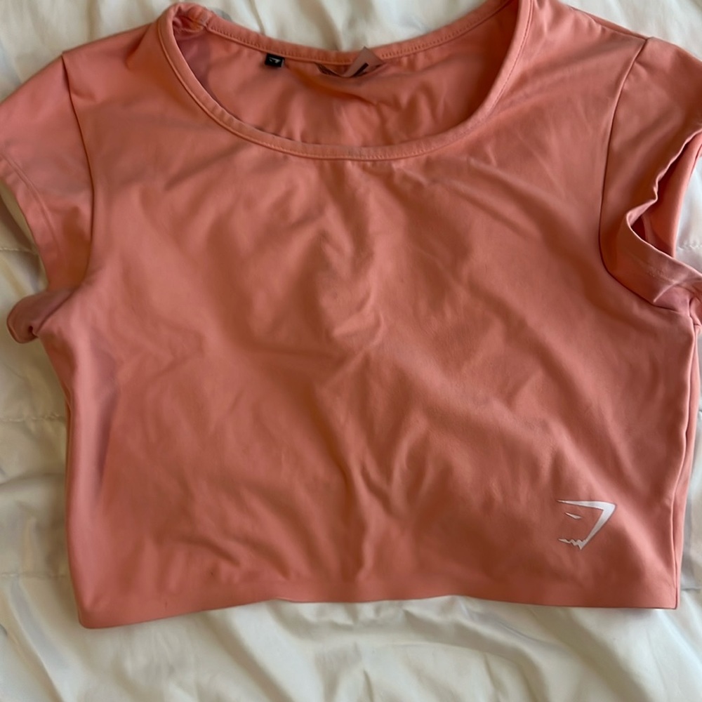 Dreamy Pink Gymshark Cap Sleeve Crop Top